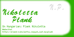 nikoletta plank business card